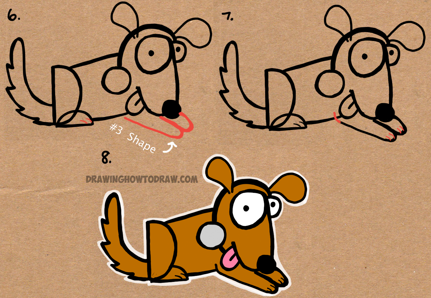 1440x997 How To Draw Cartoon Dogs With The Word Dog In Easy Steps Tutorial - Dog Word Drawing