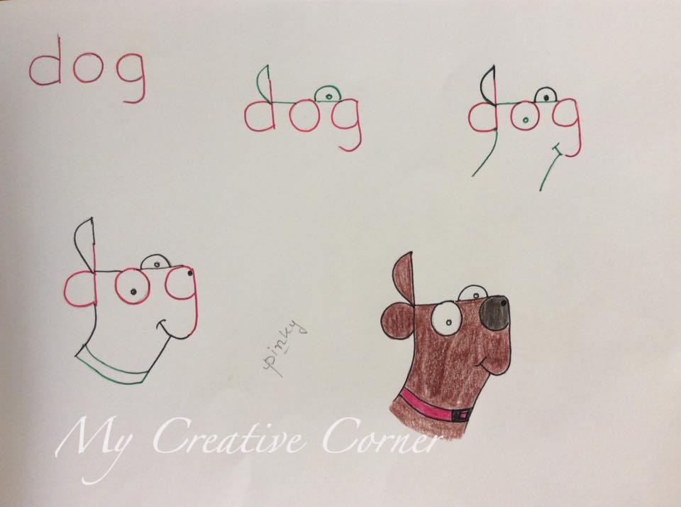 Dog Word Drawing at PaintingValley.com | Explore collection of Dog Word ...