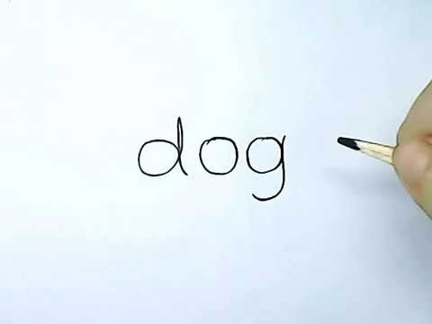 480x360 How To Turn Word Dog Into A Cartoon Monkey - Dog Word Drawing