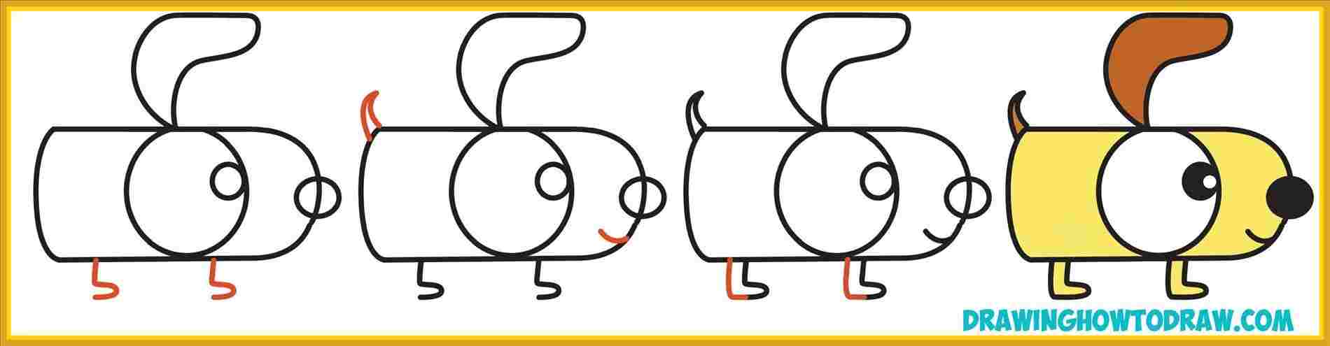 1900x495 Easy Cartoon Dog Word Drawing Pictures - Dog Word Drawing