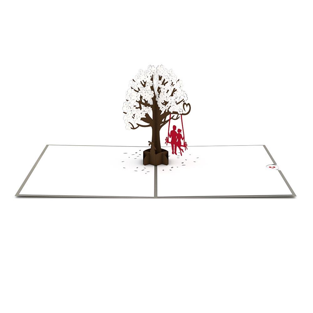 1000x1000 lovers on a swing grey pop up anniversary card - Dogwood Branch Drawing