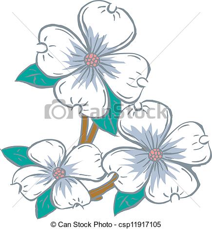 435x470 Dogwood Flowers Flowering Dogwood Vector Clipart - Dogwood Drawing