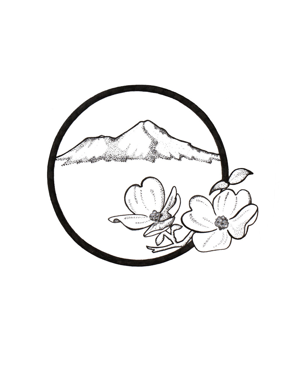 1000x1294 Dogwood And The Mountain Bridget Shaw Design - Dogwood Line Drawing