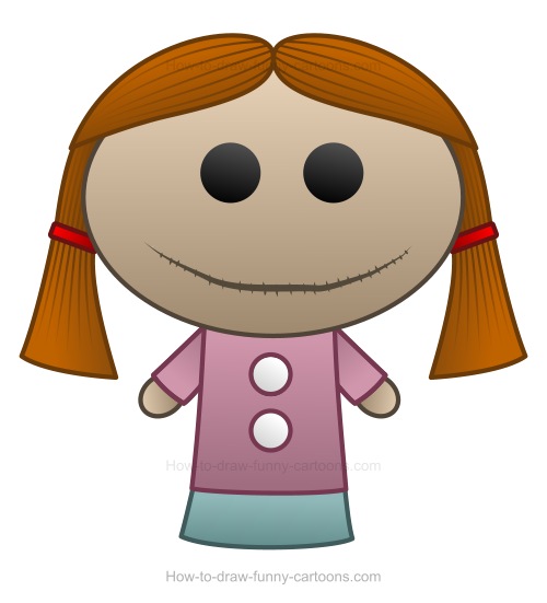 500x551 How To Draw A Cartoon Doll - Doll Drawing