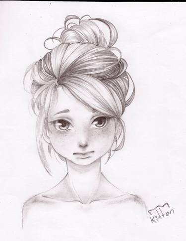 375x484 Dishelved Doll Drawing - Doll Drawing