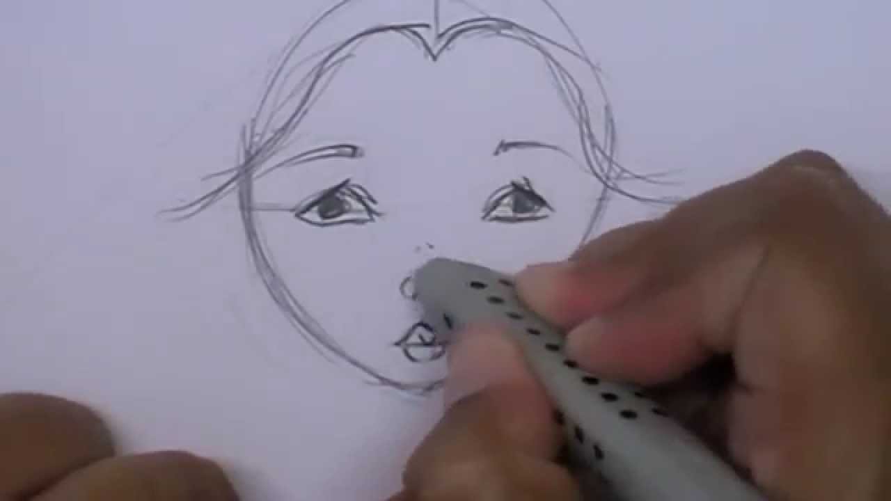 1280x720 Drawing A Doll Face - Doll Face Drawing