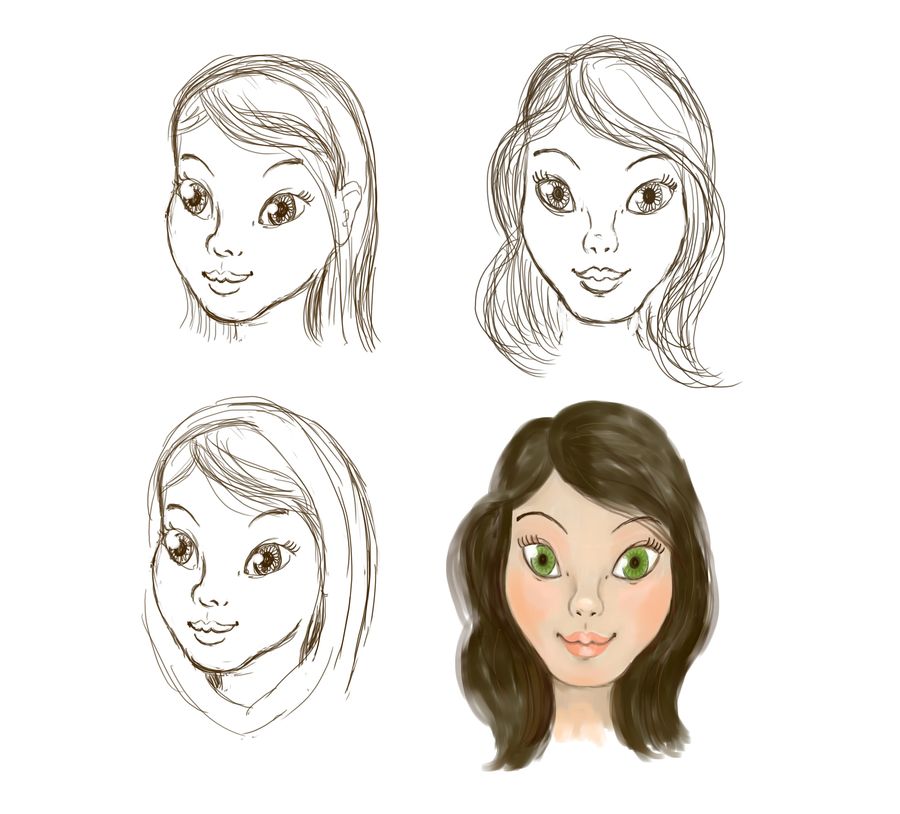 900x814 Entry - Doll Face Drawing