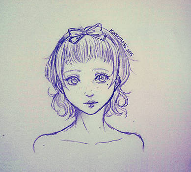 389x350 art study porcelain doll face - Doll Face Drawing