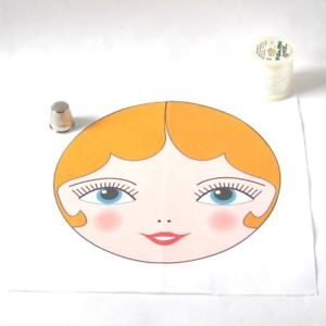 300x300 cloth doll making supplies large sew in fabric doll face wth - Doll Face Drawing