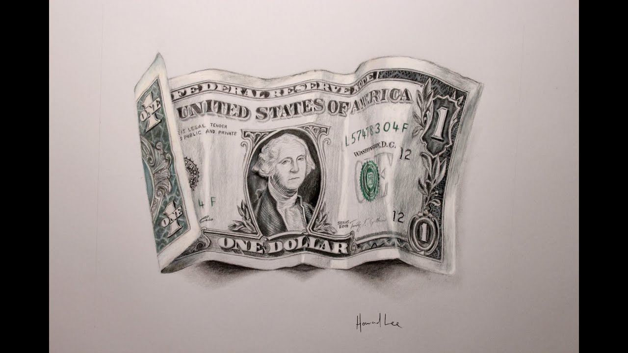1280x720 drawing time lapse one dollar bill - Dollar Bill Drawing