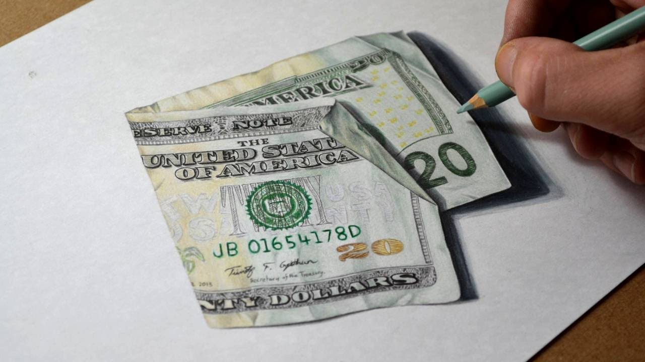 1280x720 how i draw a twenty dollar bill - Dollar Bill Drawing