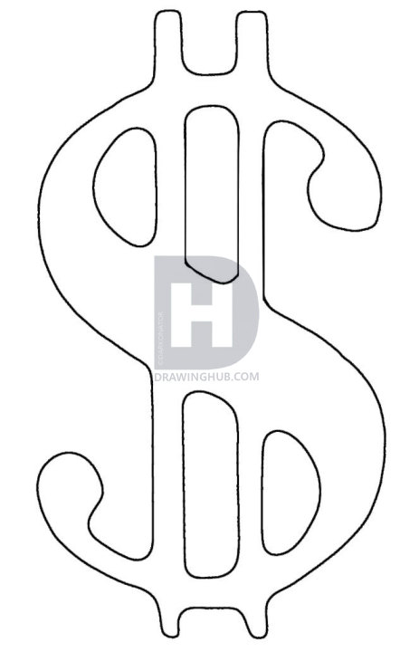 463x720 how to draw a dollar bill sign, step - Dollar Drawing
