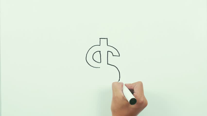 852x480 drawing dollar sign black marker stock footage video - Dollar Sign Drawing