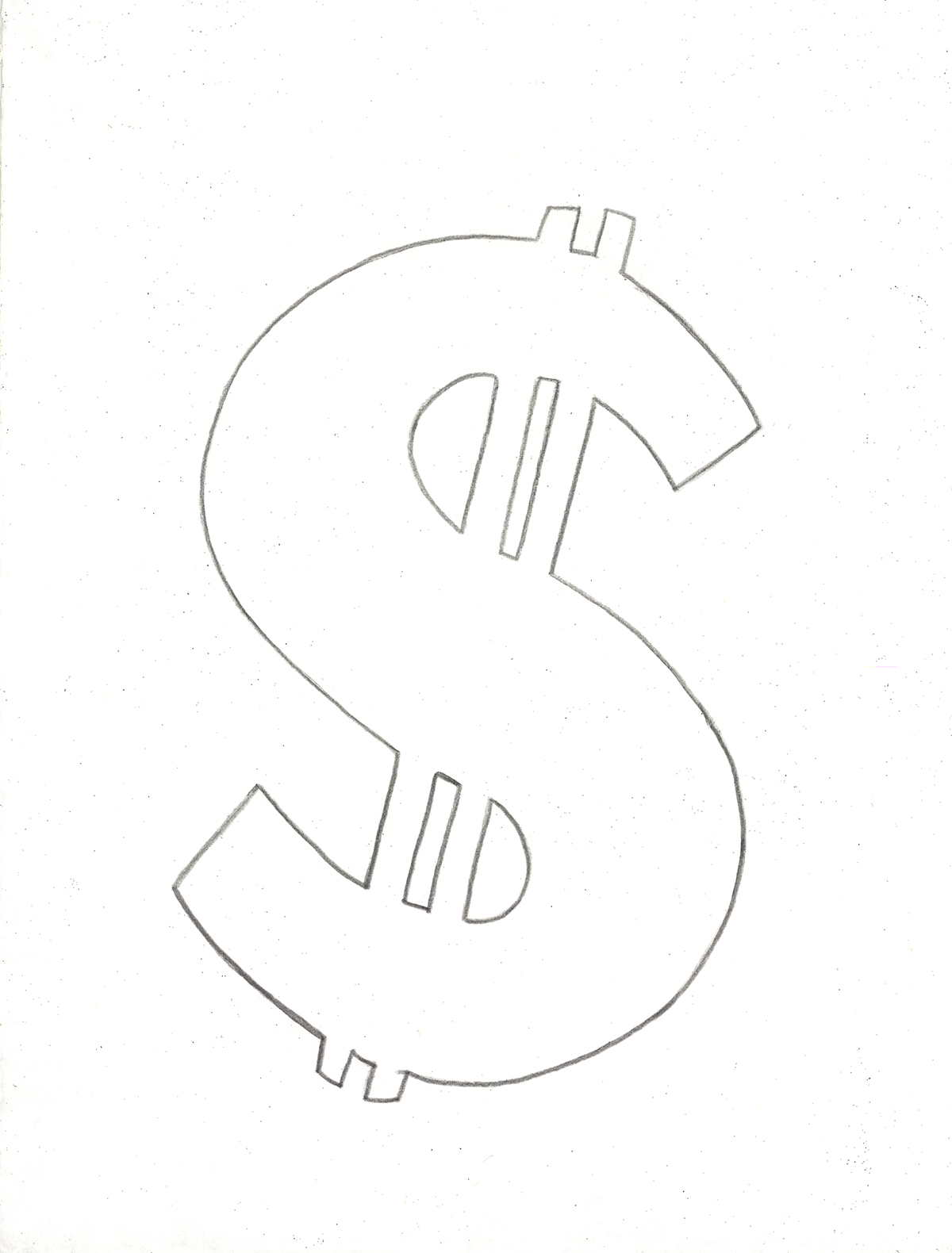 1200x1580 Andy Warhol - Dollar Sign Drawing