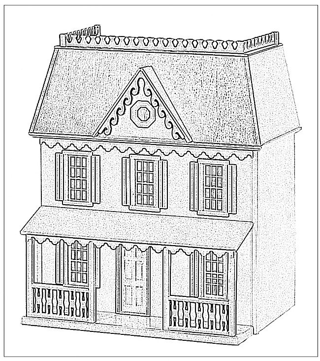 Simple Dollhouse Drawing