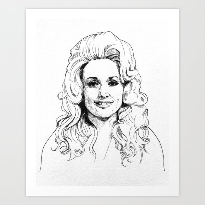 700x700 Dolly Parton Art Print - Dolly Parton Drawing