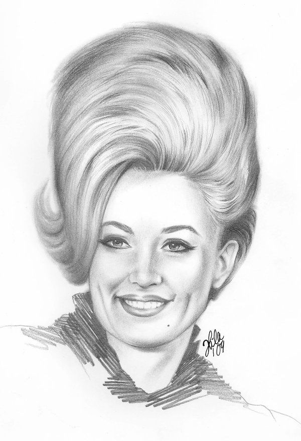 600x880 Dolly Parton And Bouffant Celebrity Drawings Ii - Dolly Parton Drawing