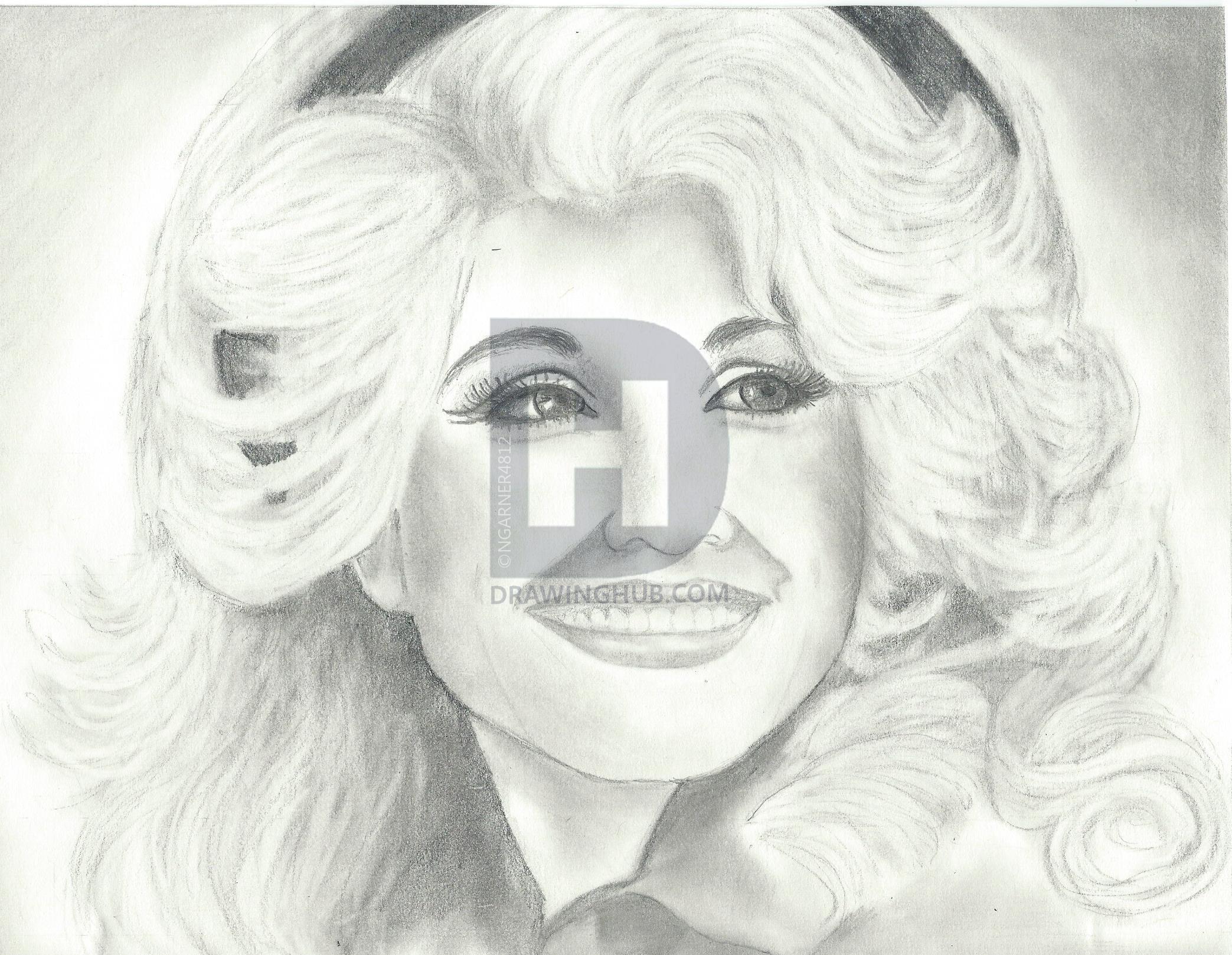2087x1618 Drawing Of A Young Dolly Parton, Done In Pencil - Dolly Parton Drawing