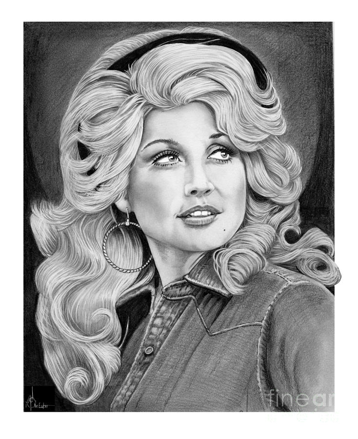 734x900 Young Dolly Parton Drawing - Dolly Parton Drawing