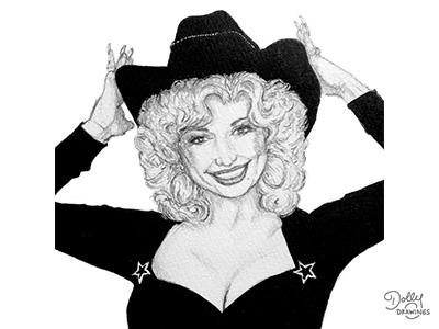 400x300 Dolly Drawing - Dolly Parton Drawing