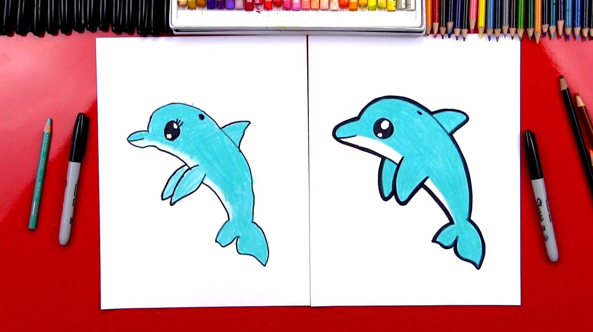 1913x1073 How To Draw A Cartoon Dolphin - Dolphin Cartoon Drawing
