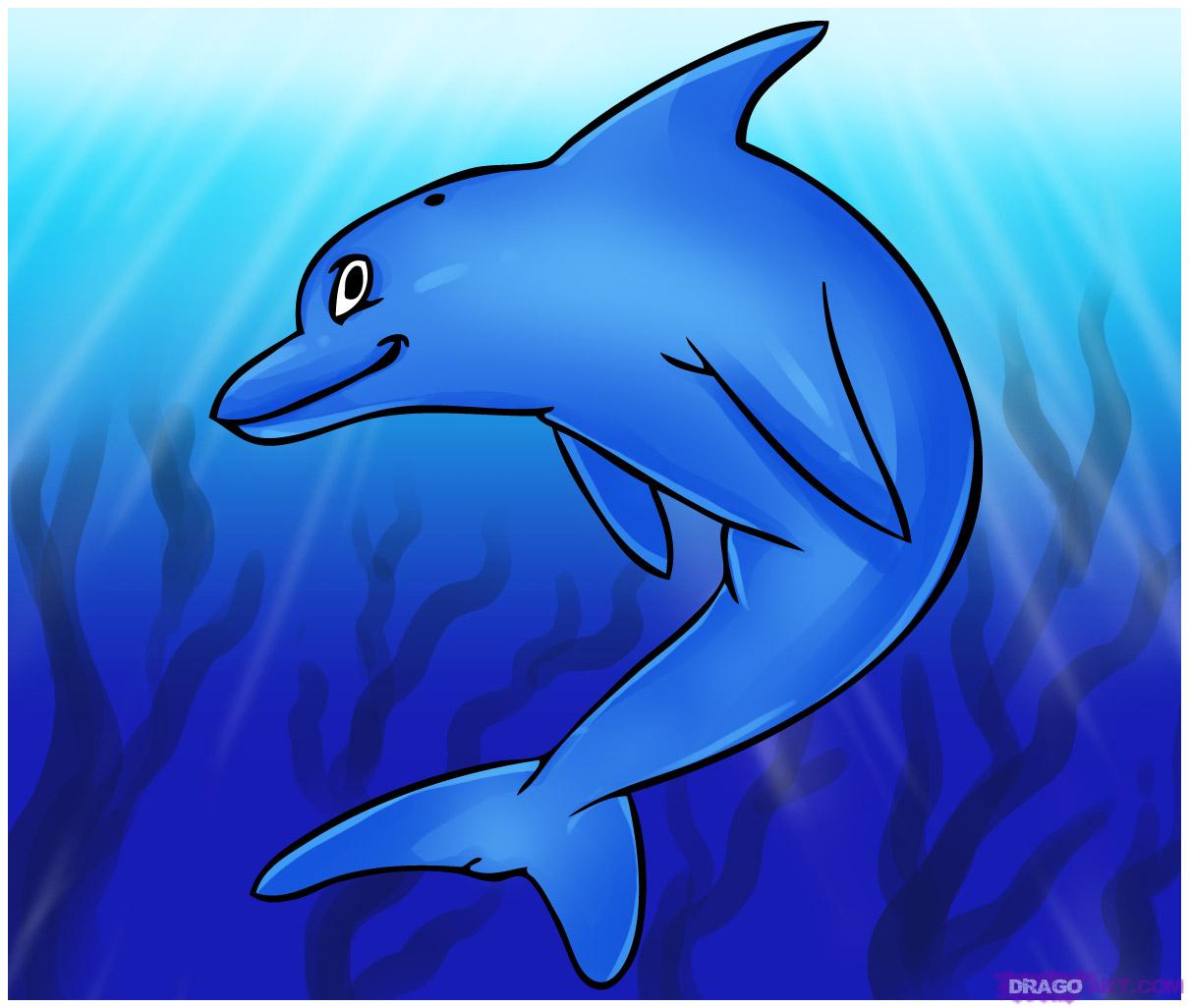1210x1026 How To Draw A Cartoon Dolphin, Step - Dolphin Cartoon Drawing