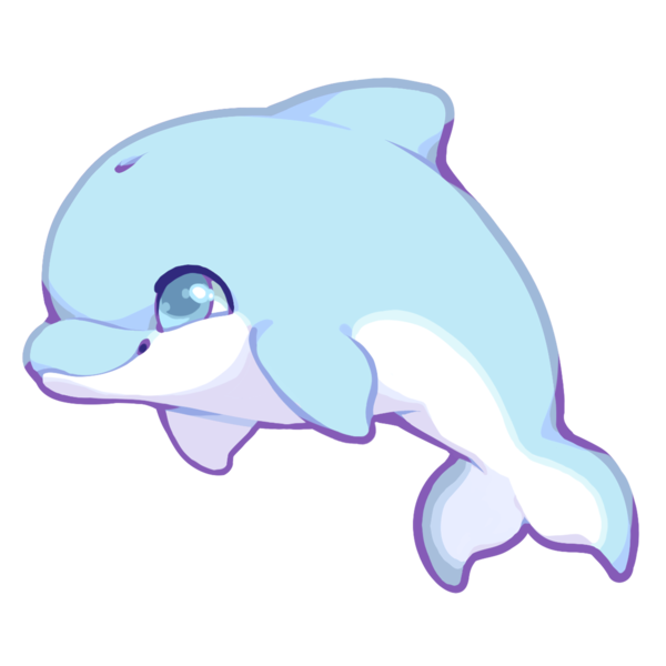 600x600 Cute Dolphin - Dolphin Cartoon Drawing