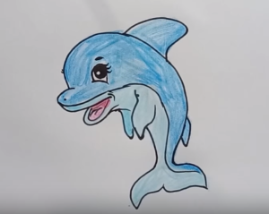 300x239 How To Draw A Cute Cartoon Dolphin Draw So Cute - Dolphin Drawing