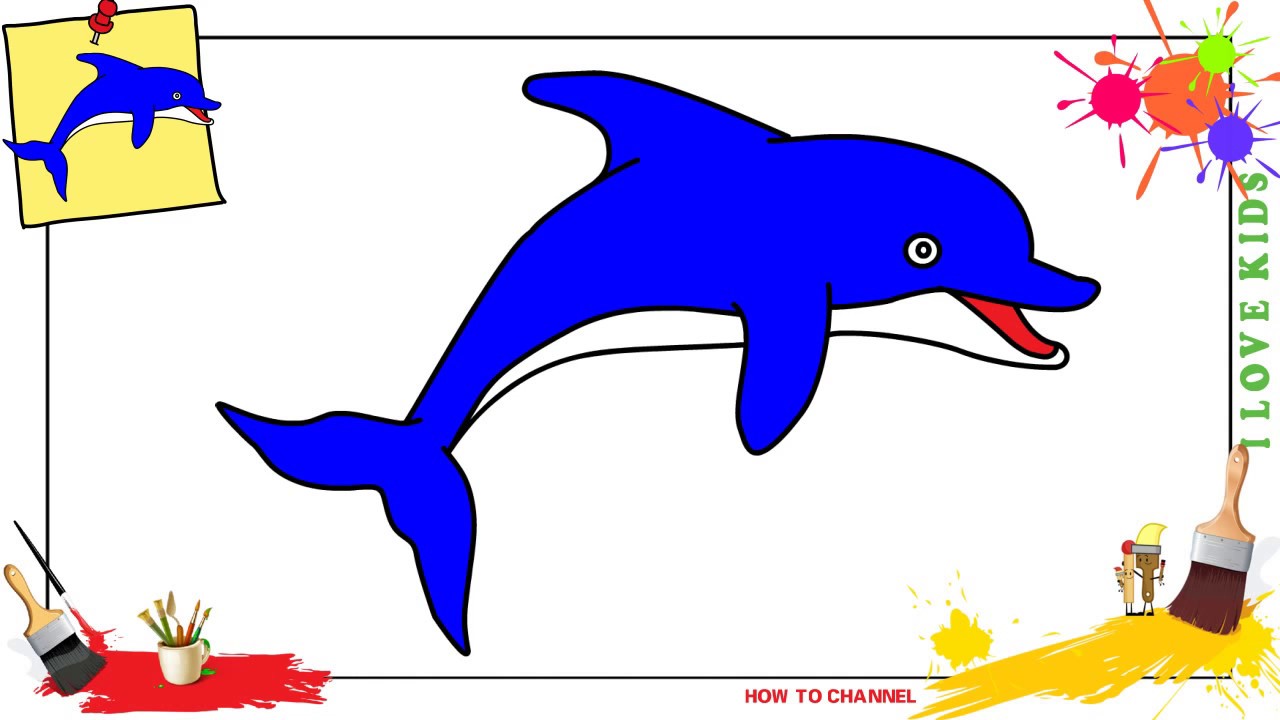 1280x720 how to draw a dolphin easy slowly step - Dolphin Drawing Easy