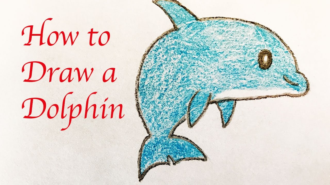 1280x720 Drawing For Kids How To Draw A Cute Dolphin - Dolphin Drawing For Kids