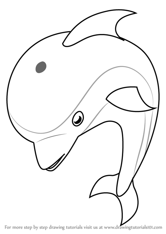 567x800 Learn How To Draw Dolphin For Kids - Dolphin Drawing For Kids