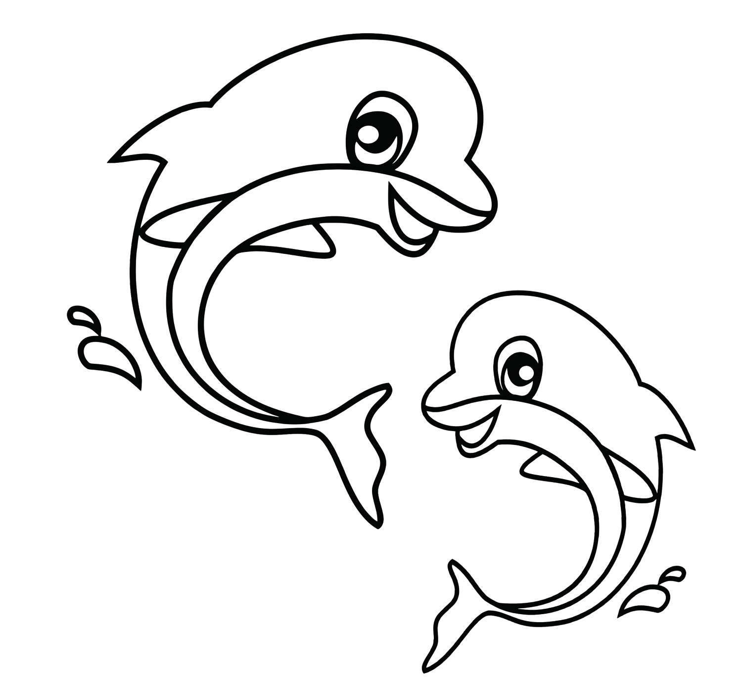 1500x1374 Coloring Book Pages With Sheets For Kids Also Free Toddlers - Dolphin Drawing For Kids