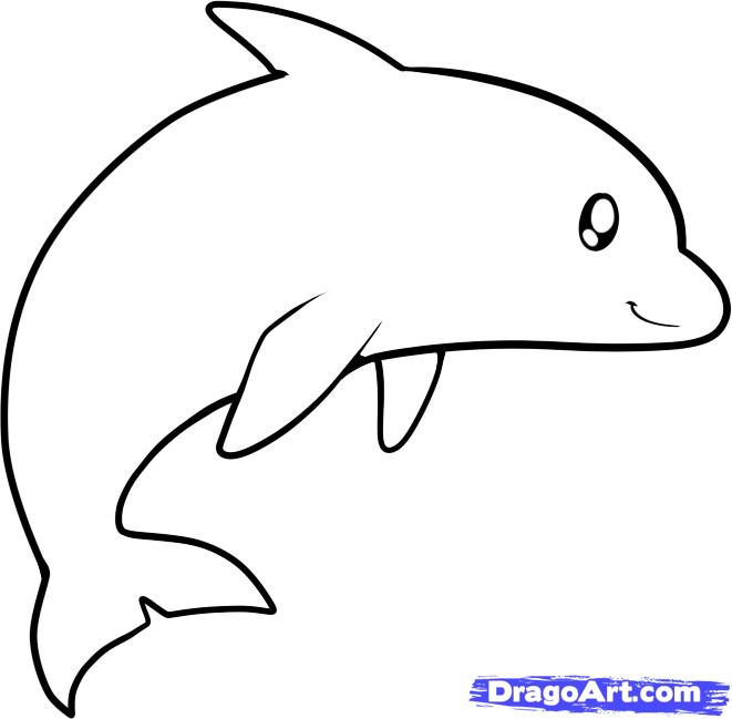 661x649 How To Draw A Dolphin For Kids, Step - Dolphin Drawing Step By Step