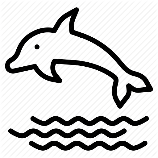 512x512 Dolphin, Fish, Marine, Sea, Swim Icon - Dolphin Fish Drawing