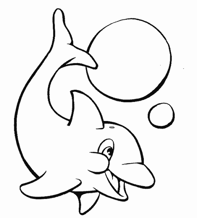 675x746 Dolphin Fish Animal Coloring Books For Kids - Dolphin Fish Drawing