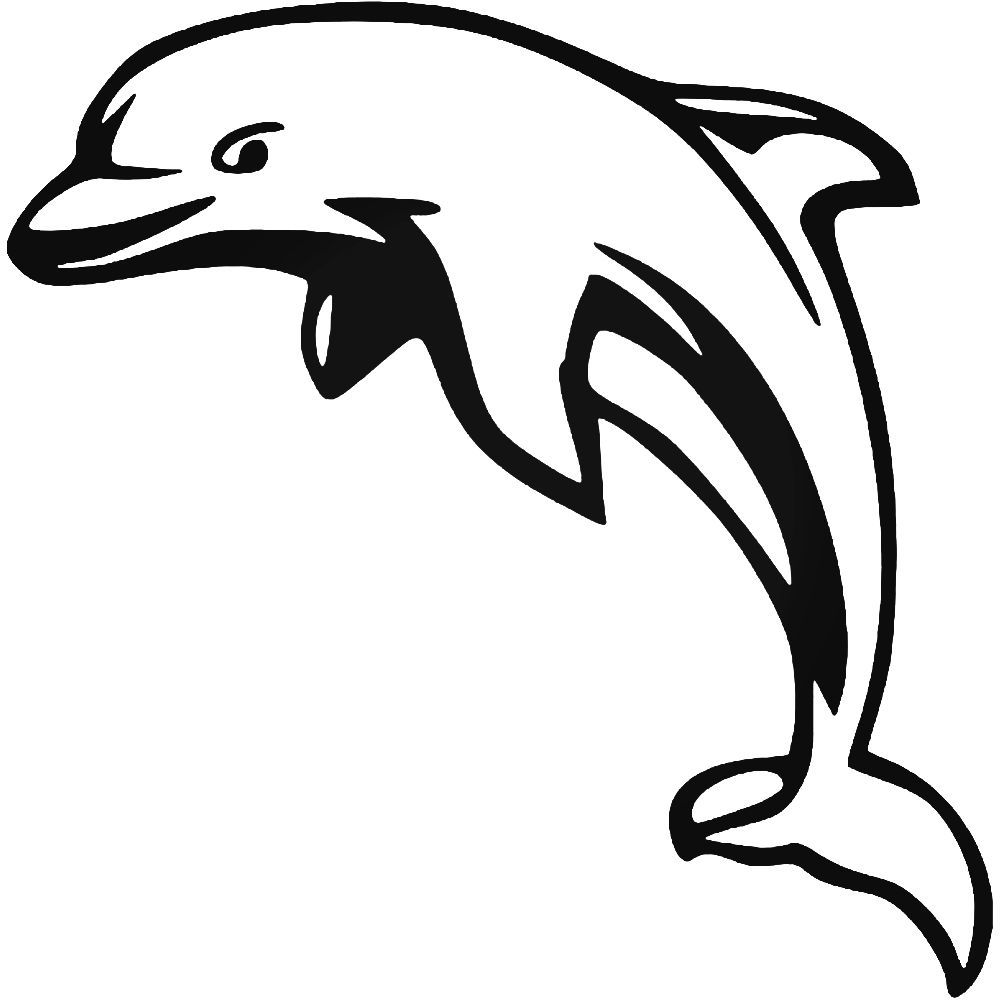 1000x1000 Dolphin Fish Sticker - Dolphin Fish Drawing