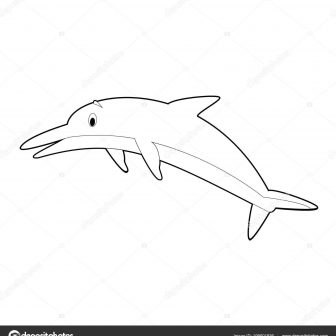 336x336 Dolphin Drawing Cute Fish Easy For Beginners Tutorial Abstract - Dolphin For Drawing