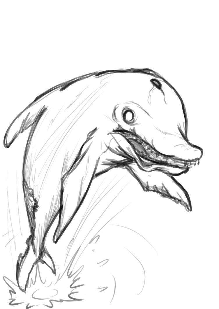 752x1063 Drawing Dolphin Free Download On Unixtitan - Dolphin For Drawing