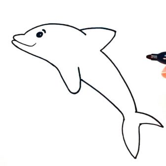 336x336 Drawing A Dolphin Step - Dolphin Jumping Drawing