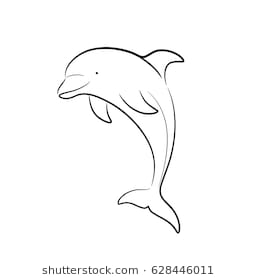 257x280 Collection Of 'dolphin Line Drawing' Download More Than Images - Dolphin Line Drawing