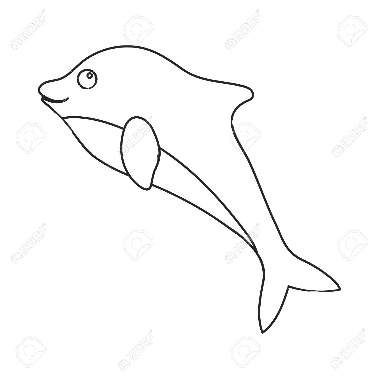 1300x1300 Dolphin Outline Drawing Dolphn Outline Singe Animal Icon - Dolphin Outline Drawing