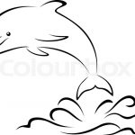 150x150 Line Drawing Dolphin At Getdrawings Free For Personal Use Line - Dolphin Outline Drawing