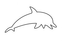 210x140 Tag Dolphin Outline Drawing - Dolphin Outline Drawing