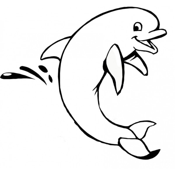 600x600 Dolphin Drawing Outline For Free Download - Dolphin Outline Drawing...