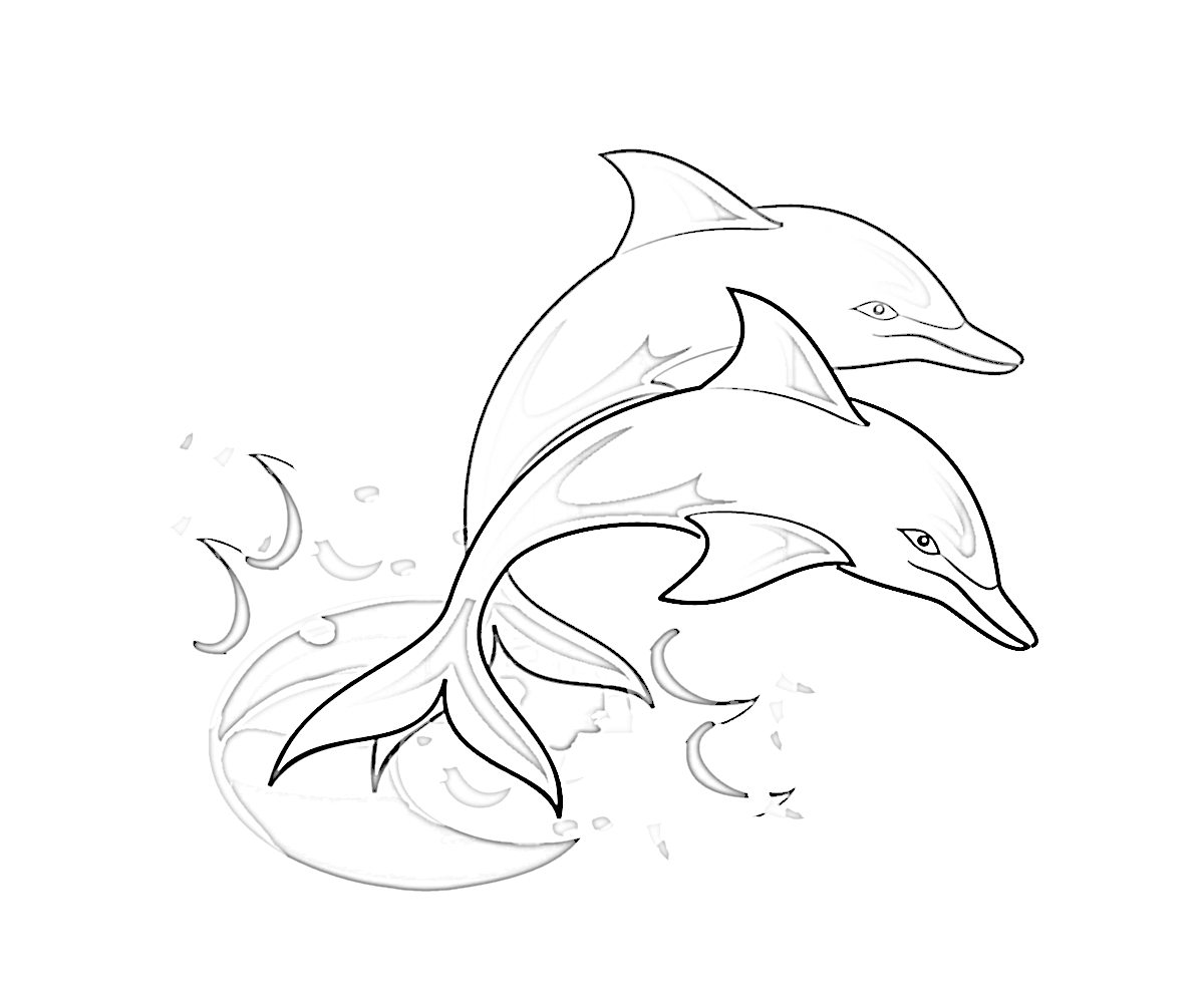 1200x1002 Dolphin - Dolphin Outline Drawing