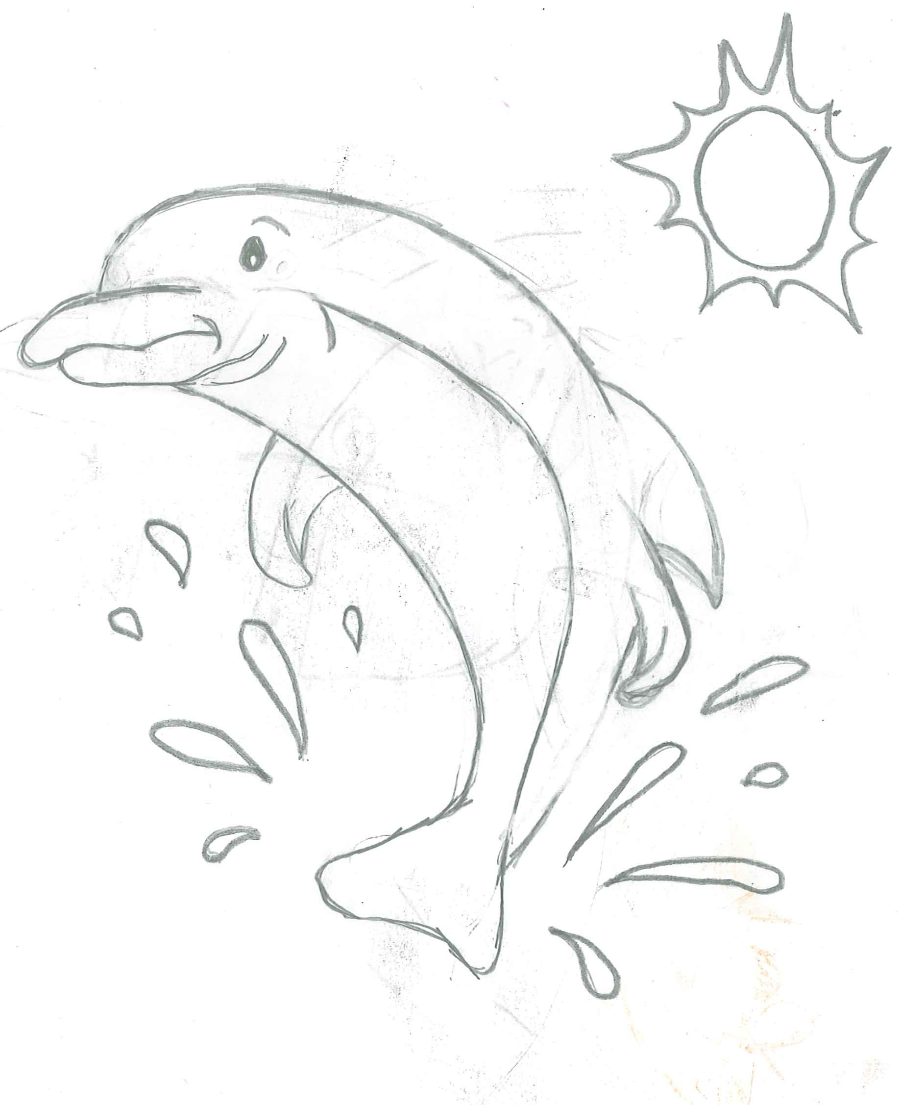 Dolphin Pencil Drawing at PaintingValley.com | Explore collection of ...