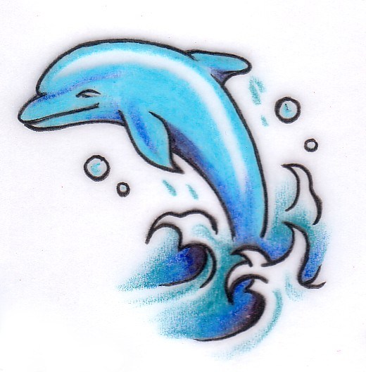 520x528 Awesome Dolphin Tattoo Designs - Dolphin Tattoo Drawings