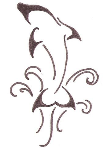 350x485 Best Dolphin Tattoo Designs - Dolphin Tattoo Drawings