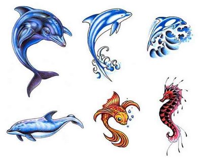 400x319 Colorful Dolphin Tattoo Design Ideas - Dolphin Tattoo Drawings