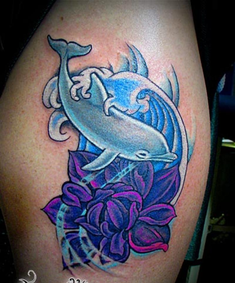 800x965 Dolphin Tattoo Flower Tattoo Ideas Center - Dolphin Tattoo Drawings